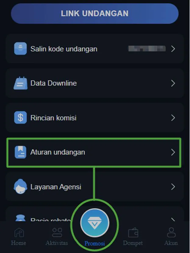 Aturan dan Link Undangan di 62CLUB - 62CLUB Di 62CLUB, kamu bisa dapat penghasilan tambahan lewat sistem referral.